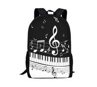 QIOEURYU Sacs à dos Enfants Cartables pour adolescents Garçons Filles Mignon Note de musique Impression 3D Enfants Piano Livre Sac Enfants Épaule Cartable Cartables Loisirs Extérieur Cadeaux de Noël