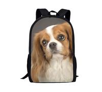 QIOEURYU Sacs à dos Enfants Cavalier King Charles Spaniel Chien Impression 3D Cartables Sacs d’école Enfants Cartable Sacs de livres Primaire Livre Cartable Loisirs Cadeaux de vacances en plein air
