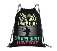 QIOEURYU Sacs à dos Golfeur Golf Je déteste et j’aime le golf Mode Portable Cordon De Serrage Sacs Divers Sac BookBags Pour Voyage École Loisirs Extérieur Vacances Cadeaux