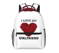 QIOEURYU Sacs à dos Loisirs En plein air J’aime ma petite amie Garçons Filles Sac à livres Enfants Sacs d’école Dessin animé de voyage Sac à bandoulière Grande capacité Cadeaux de vacances