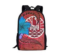 QIOEURYU Sacs à dos Mode Enfants Tahiti Polynésien Hibiscus Imprimé Cartables pour Adolescents Sacs de livres Écoliers Enfants Cartable Loisirs Cadeaux de vacances en plein air