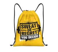 QIOEURYU Sacs à dos personnalisés Sweat Ou Regret Vous Décidez Gym Motivation Sac À Cordon De Serrage Sac Portable Musculation Musculation Entraînement Fitness Loisirs Extérieur Cadeaux de Noël