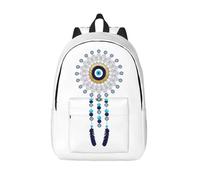 QIOEURYU Sacs à dos Sac à bandoulière Boho Chic Evil Eye Mandala Dream Toile pour femmes Hommes Collège École Étudiants Bookbag Hamsa Nazar Bohème Loisirs En plein air Cadeaux de vacances