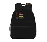 QIOEURYU Sacs à dos Sac de voyage pour hommes Femmes Filles Étudiants Manger Dormir Danse Répéter Drôle Danseurs Journée Danse Cadeau Danse Confortable Un Personnaliser Loisirs Décontractés