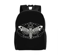 QIOEURYU Sacs à dos Surréaliste Death Moth École Collège étudiant Bookbag convient à 15 pouces ordinateur portable des agneaux gothique Goth sacs loisirs en plein air cadeaux de vacances