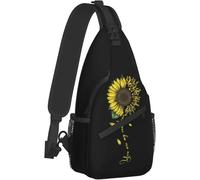 QIOEURYU Sacs à dos Tournesol Papillon Sling Unisexe Sacs de poitrine Bandoulière Voyage Randonnée pour femmes Hommes Sac à bandoulière Loisirs Extérieur Cadeaux de vacances