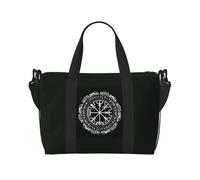 QIOEURYU Sacs de Voyage Noir Celtique Viking motif durable multifonctionnel sac à main étanche nuit pour sac à dos de week-end Loisirs en Plein Air Cadeaux de Vacances