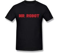 QIONG YANG Men's Mr. Robot Logo T Shirt T-Shirt Black M