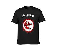 QIONG YANG Sortilege 1983 Logo Funny College Style Splash Ink Organic Cotton Concise T-Shirt Black M