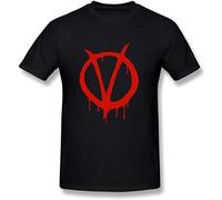 QIONG YANG V for Vendetta Men's Soft Navy T Shirt Black T-Shirt Black S