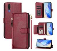 QiongniAN Compatible avec Huawei P20 Coque,Compatible avec Huawei P20 EML-L29C EML-L09C EML-L29 EML-L09 EML-AL00 EML-TL00 Flip PU Cuir Zip Portefeuille Etui pour téléphone Portable Red