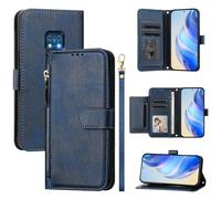 QiongniAN Compatible avec Nokia XR20 Coque Etui en Cuir,Compatible avec Nokia XR20 Flip PU Cuir Zip Portefeuille Etui pour téléphone Portable Blue