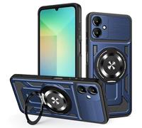 QiongniAN Compatible avec Samsung Galaxy A06 4G/5G SM-A065F/DS SM-A066B/DS Coque Etui Cover,Compatible avec MagSafe,360 degrés Etui magnétique Rotatif pour téléphone Portable Blue