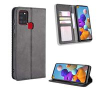 QiongniAN Coque Cuir pour Samsung Galaxy A21S,Coque pour Samsung SM-A217F/DSN Galaxy A21S 2020 / SM-A217F/DS SM-A217F SM-A217M SM-A217N Coque Housse Etui Cover Black