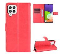 QiongniAN Coque Cuir pour Samsung Galaxy A22 4G,Coque pour Samsung Galaxy A22 4G,Coque pour Samsung SM-A225F/DSN Galaxy A22 4G 2021 Coque Housse Etui Cover Red