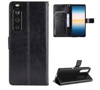 QiongniAN Coque Cuir pour Sony Xperia 1 III 5G UW,Coque pour Sony Xperia 1 III 5G XQ-BC52 XQ-AC52 XQ-BC62 XQ-BC72 A101SO SOG03 SO-51B Coque Housse Etui Cover Black