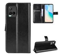 QiongniAN Coque Cuir pour Vivo Y21S,Coque pour Vivo Y33S,Coque pour Vivo Y21 2021 V2111 Coque Housse Etui Cover Black