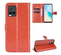 QiongniAN Coque Cuir pour Vivo Y21S,Coque pour Vivo Y33S,Coque pour Vivo Y21 2021 V2111 Coque Housse Etui Cover Brown