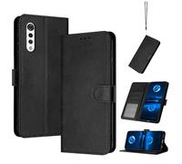QiongniAN Coque en Cuir Compatible avec LG G9,Compatible avec LG Velvet LM-G910EMW LM-G900N LM-G900EM LM-G900TM LM-G900N Étui pour téléphone à clapet Coque Black