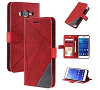 QiongniAN Coque pour Samsung Galaxy J2 Prime,Magnétique Etui Housse pour Samsung SM-G530AZ Galaxy Grand Prime/SM-G530FZ SM-G531F SM-G531Y / SM-G532F/DS Galaxy J2 Prime+ Étui Téléphone Red