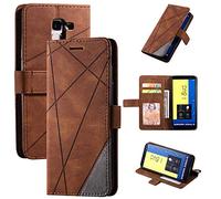 QiongniAN Coque pour Samsung Galaxy J6 2018,Magnétique Etui Housse pour Samsung SM-J600F/DS Galaxy J6 2018 / SM-J600G/DS SM-J600FN SM-J600FZ SM-J600L SM-J600N / Galaxy On6 2018 Étui Téléphone Brown