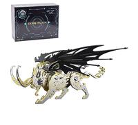 Qiongqi Beast Kit de modélisme 3D en métal pour adultes - 108 pièces - Créature mythique chinoise ancienne - Noir doré violet - Animal mécanique à collectionner - Décoration de bureau