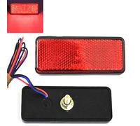Qiorange 2 x 24 LED Rouge pour Moto ATV Truck-Catadioptre Rond Tail Brake Signal Feu Stop Lampe DE Clignotant (Rouge Rectangle)