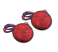 Qiorange 2 x 24 LED Rouge pour Moto ATV Truck-Catadioptre Rond Tail Brake Signal Feu Stop Lampe DE Clignotant (Rouge Ronde)