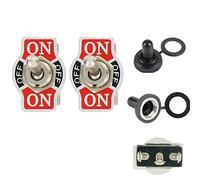 Qiorange 2 X Interrupteur Inverseur à Bascule Levier en Métal ON/OFF/ON Momentané 3 Terminal Pin SPDT Poids Lourd 20A 125V 15A 250V Voiture Moto (ON/OFF/ON 3Pin 2Pcs)