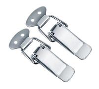 Qiorange 2Pcs Cas boîte bascule loquet à ressort inox captures loquet moraillons pinces (2pcs Type B)