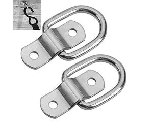 Qiorange Crochet de Fixation pour Mur ou Plafond avec Anneau Rond Acier métal - Support/Fixation pour Sling Trainer, Hamac, Aerial Yoga, Voile d'ombrage (Type C 2 Pcs)