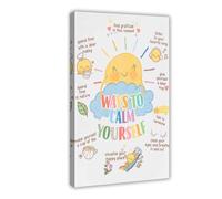 QIOTBVV Impression sur toile « Ways To Calm Yourself » - Décoration murale pour salon, chambre à coucher - 60 x 90 cm