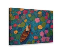 QIOTBVV Poster floral nénuphar sur toile pour décoration de chambre à coucher, bureau, chambre, cadeau 20 x 30 cm