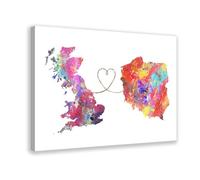 QIOTBVV Poster sur toile de la Grande-Bretagne à la Pologne pour décoration de chambre à coucher, bureau, chambre, cadeau 20 x 30 cm