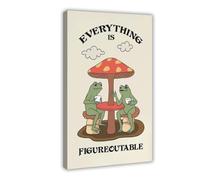 QIOTBVV Poster sur toile Everything Is Figureoutable - Décoration de chambre à coucher, bureau, chambre - Cadeau - 60 x 90 cm