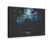 QIOTBVV Poster sur toile Forêt Terreur - Décoration de chambre à coucher, bureau, chambre - Cadeau - 60 x 90 cm