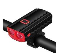 Qipeika 2pc-High Brightness and Long Endurance Light for Night Riding of Mountain Bikes, Aluminium Alloy Horn Front Light for Bicycle - Red (sans klaxon)