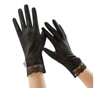 Qipeika Gants de protection solaire en soie glacée à séchage rapide respirants et hautement élastiques au toucher -145 noir