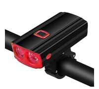 Qipeika Lot de 2 lampes de poche USB pour vélo en alliage d'aluminium - Noir et rouge - 2400 mAh - Sans klaxon