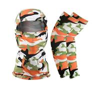 Qipeika Manches en soie glacée pour l'extérieur - Capuche respirante - Camouflage orange