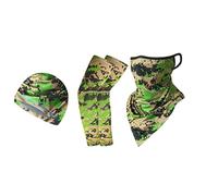 Qipeika Sports de plein air Ice Silk Cycling Cap, crème solaire suspendue oreille triangle serviette chapeau intérieur - camouflage vert