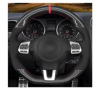 QIPEVMLZ Couvre Volant Voiture en Cuir Microfibre Style 7 pour VW Golf 6 GTI MK6 Polo GTI Scirocco R Passat CC Line 2010, Diamètre 38 cm