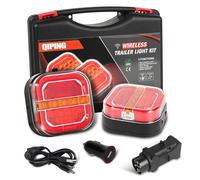 Qiping 2 pack plaque de feux remorque led sans fils magnétique 12V 24v, homologué e-mark, rechargeable, Impermeable, feu arriere wireless pour voiture camion tracteur ferme vehicule