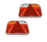 Qiping 2 pcs feux arrière LED remorque 6 fonctions, étanche IP67, 12v 24v universel lot de feu arrière voiture camion approuvé E (gauche+droit)