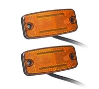 Qiping 2 Pcs Feux de Gabarit LED 12V/24V Orange avec Réflecteur, Feux de Position Latéraux pour Remorque, Voiture, Camion, Caravane, RV (Jaune/Ambre)