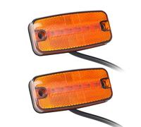 Qiping 2 Pcs Feux de Gabarit LED 12V/24V Orange avec Réflecteur, Feux de Position Latéraux pour Remorque, Voiture, Camion, Caravane, RV (Jaune/Ambre)