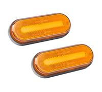 Qiping 2 Pcs Feux de Gabarit LED 12V/24V Orange avec Réflecteur, Feux de Position Latéraux pour Remorque, Voiture, Camion, Caravane, RV (Jaune/Ambre)