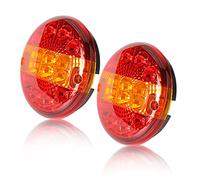 Qiping 2 Pcs Feux LED Remorque Rond 12V 24V Éclairage Arrière de Hambourg Imperméable pour Voiture, Caravane, Camion