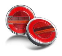 Qiping 2pcs feux remorque led pour remorque, camion, voiture, RV, feux remorque rond, feux arrière 12/24V DC avec E-mark