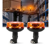 Qiping 2PCS Gyrophare LED Orange, 12V-24V Orange-Phare d’Avertissement Clignotant 6 Modes avec bouton de sélection de mode pour Camion Tracteur Caravane IP67 étanche E-Mark E9